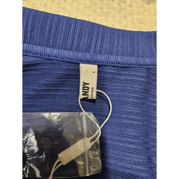 Nwt Coofandy Men's Stretchy Blue Long Sleeve Size L 800-1 - Picture 4 of 7